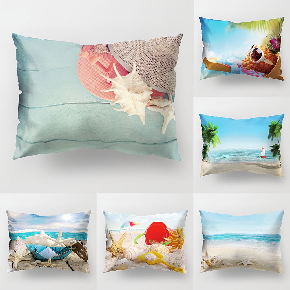 Details about   Sea Life Pillow Case Sofa Cushion Cover Linen Waist Marine Ocean Home Room Decor 