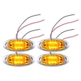 thumbnail image 1 of Unique Bargains 4 luces de marcador de remolque de 1,85 pulgadas con bisel cromado lámpara de luz de marcador lateral ovalada para RV camión barco amarillo, 1 of 1