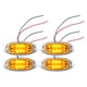 thumbnail image 1 of Unique Bargains 4 luces de marcador de remolque de 1,85 pulgadas con bisel cromado lámpara de luz de marcador lateral ovalada para RV camión barco amarillo, 1 of 1