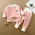 thumbnail image 3 of Girls Boys Kids Pajamas Thermal Underwear Set Soft Warm Base Layer Long Johns Sets with Lining Baby Boy Girl Winter Essentials for Toddler Kids Boys Girls 2 Pieces Outfit 4-5 Years, 3 of 3