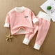thumbnail image 3 of Girls Outfits&Set Baby Warm Underwear Set Autumn Winter Children's Pajamas Cozy Thickened Wool Long Sleeve Homewear Comfort Clothing,Size 18-24 Months, 3 of 3