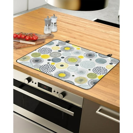 

Yellow Black Stove Top Covers for Electric Stove Heat Insulation Fireproof Glass Cooktop Cover Counter Top Glass Stove Cover for Prevent Scratches 29 x21 Watercolor Modern Geometric Abstract Art
