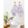 thumbnail image 2 of Purple White Floral Kitchen Dish Towels for Drying Dishes Set of 4, Spring Botanical Leaves Farmhouse Waffle Weave Microfiber Hand Tea Bathroom Towels Quick Dry & Absorbent Towel 12x12, 2 of 7