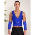 thumbnail image 3 of RUNQHUI Men's Medieval Pirate Vest Lace Up Medieval Renaissance Gothic Shirt with Sleeves Royal Blue M, 3 of 6