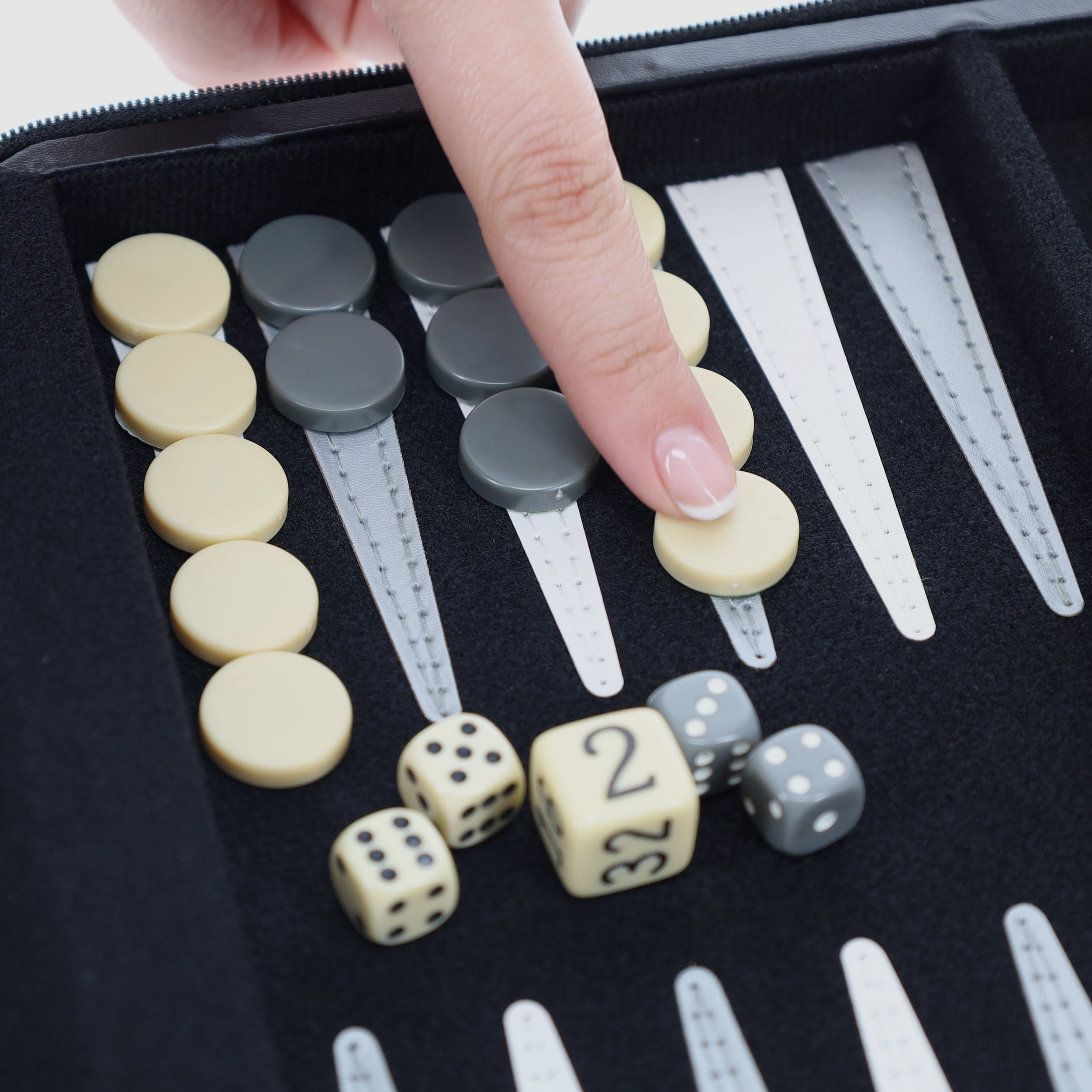 WE Games Magnetic Backgammon Set with Leatherette Case - Travel Size