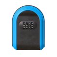 thumbnail image 1 of Caja de seguridad para llaves, resistente a la intemperie, con combinación de 4 dígitos, para exteriores, con cerradura para llaves, para montar en la pared, color negro y azul, 1 of 7