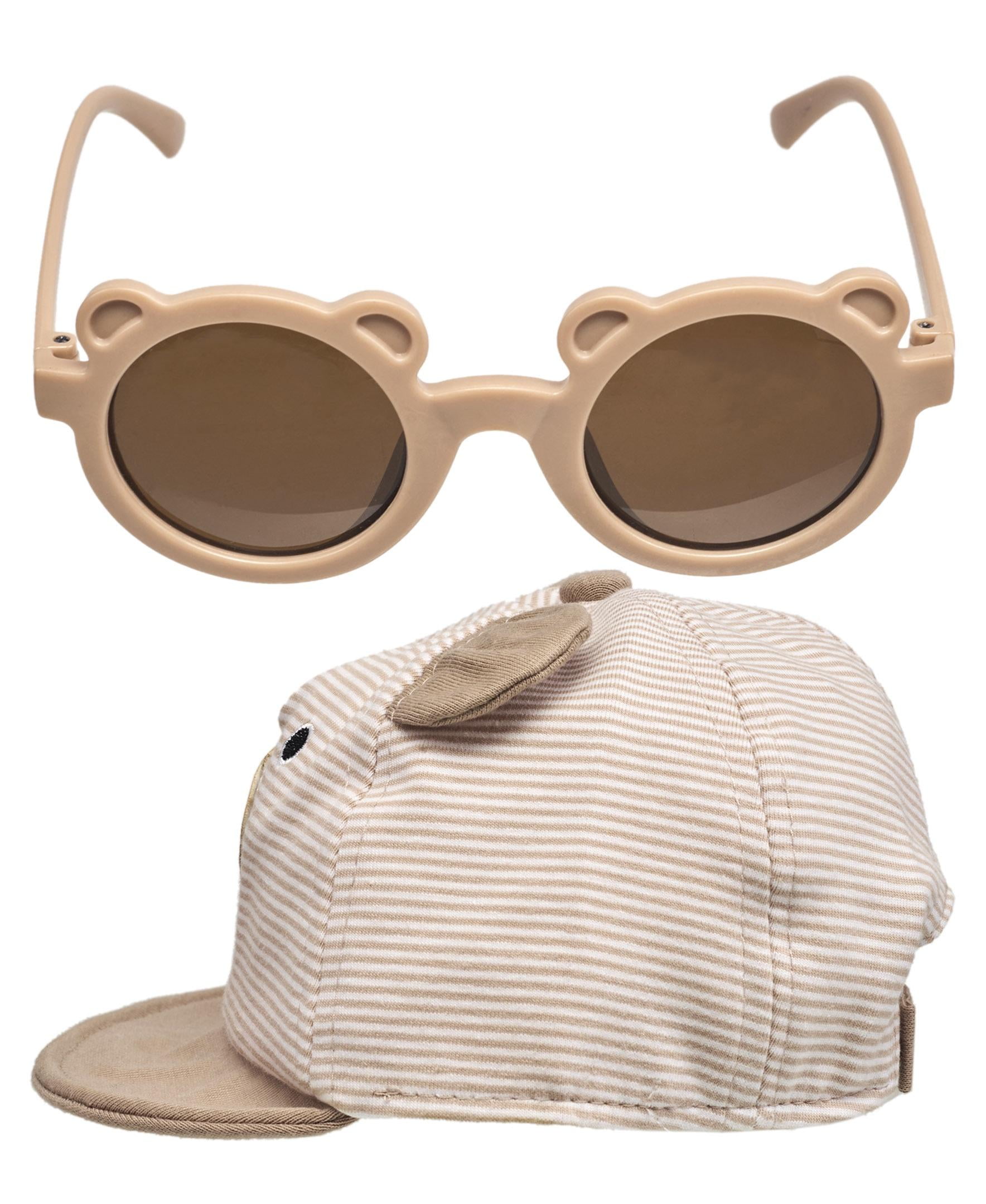 Wander & Dream Infant Bear Hat & Sunglasses Set for Boys & Girls (Infants) in Tan