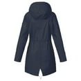 thumbnail image 2 of PATLOLLAV Womens Solid Rain Jacket Outdoor Jackets Hooded Raincoat Windproof, 2 of 6