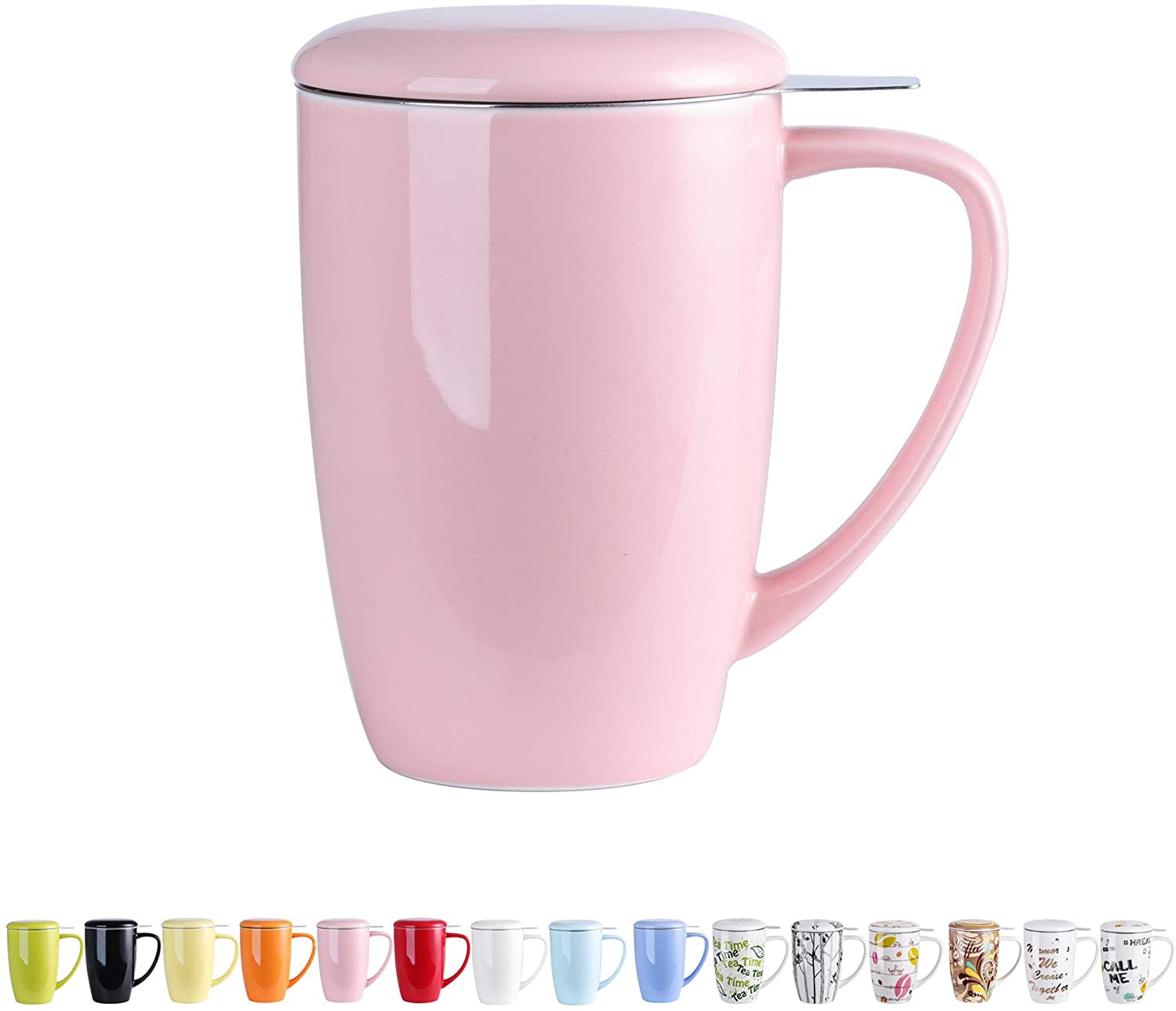 Bruntmor Ceramic Tea Infuser Mug With Stainless Steel Infuser 16 Oz Green 