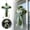 Green, variant on Easter Door Sign Easter Wreath For Front Door Religious Hanger Cross Wreath Wall Decorations Christian Flowers Hanger For Farmhouse Front Porch