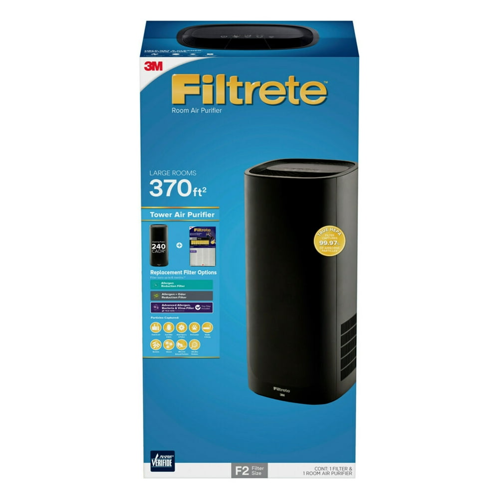 Filtrete by 3M Room Air Purifier, Large Room Tower, 370 SQ Ft Coverage