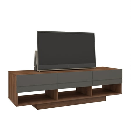 60 Inch Walnut - Nexera Radar 60 inch TV Stand, Walnut and Charcoal