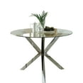 Vance Collection Kitchen Round Dining Table, Modern Glass Top Chrome Finish by Coaster Company
