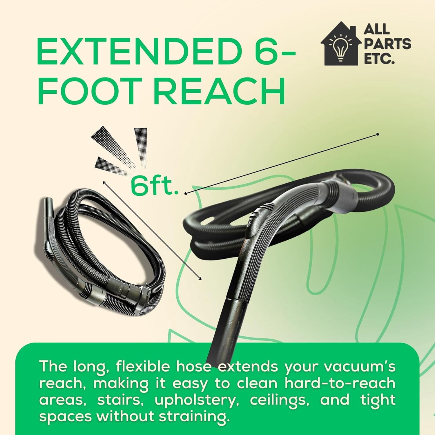 6 Ft Replacement Vacuum Hose for Kirby G Series (G3, G4, G5, G6) & Sentria Models Compatible with Ultimate G Diamond & More Vacuum Cleaner Hose Attachment