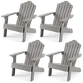 thumbnail image 1 of Gymax 4PCS Kids Adirondack Chairs w/Tilted High Backrest Wide Armrests & Angled Seat Grey, 1 of 9