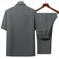 thumbnail image 4 of Jessboyy Mens 2 Piece Button Down Shirts and Pants Sets Casual Going Out Spring Outfits Solid Color Travel Vacation Set Trendy Clothing Set Dark Gray,XL, 4 of 8