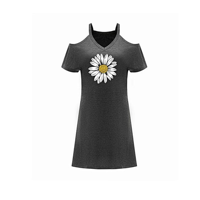 Vestido de verano para mujer, vestido con hombros descubiertos, minivestido para citas, viaje de compras XL