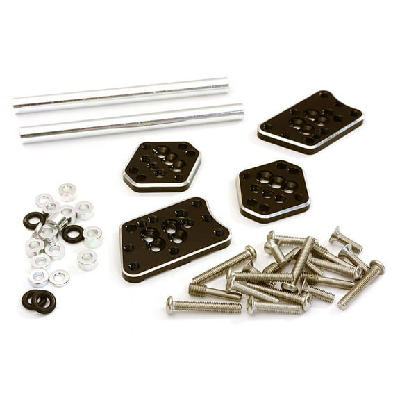 Integy RC Toy Model Hop-ups C27306BLACK Billet Machined Adjustable Shock Mount Plate (4) for Axial 1/10 SCX10 II