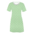 thumbnail image 4 of Offre à Durée Limitée Iumwxz Robes à Manches Courtes Col Rond pour Femmes Tunique Décontractée Plissée Robes Ligne A Robe Graphique à Pois Grande Taille Robes d'Été Robes Tendance pour la Saint-Valentin, 4 of 4