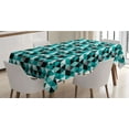 thumbnail image 1 of Geometric Tablecloth, Different Ornamental Triangles Pattern Dotted Scale Chevron, Rectangle Satin Table Cover Accent for Dining Room and Kitchen, 60" X 84", Seafoam Grey, by Ambesonne, 1 of 2