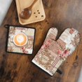 thumbnail image 5 of Pioneer Flower Kitchen Oven Mitt and Pot Holder Sets 2 Pcs for Baking, Cooking and Grilling, Heat Resistant Up To 392 °F, 5 of 7