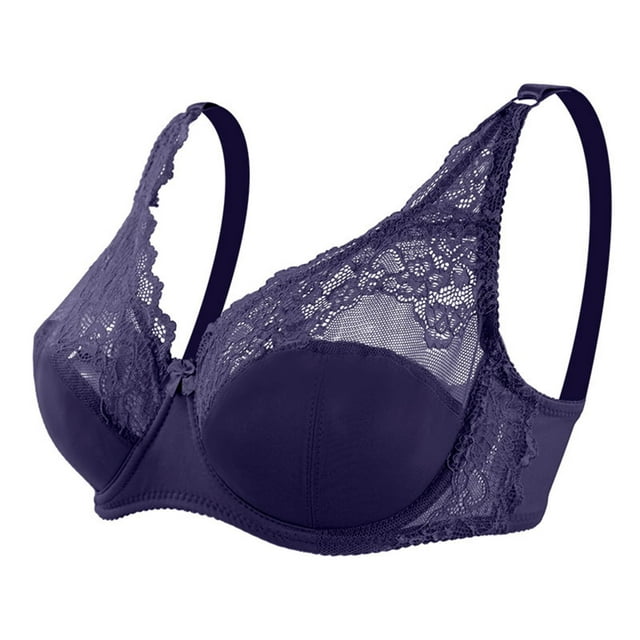 Timegard Lace Bras for Women Plus Size Adjustable Strap Full Support Breathable Comfort Daily Thin Bras