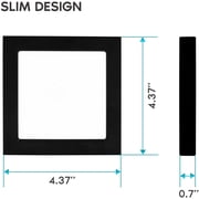 Luxrite 4 Square LED Flush Mount 10W 3 Color Selectable 600 Lumens Dimmable Damp Rated Black Trim 4 Pack