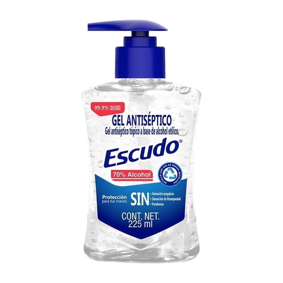 Gel antiséptico Escudo Antibacterial para manos 225 ml