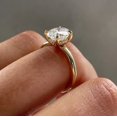 thumbnail image 2 of 2.5 CT Oval Cut Moissanite Engagement Ring Gold Plated Classic Solitaire, 2 of 2