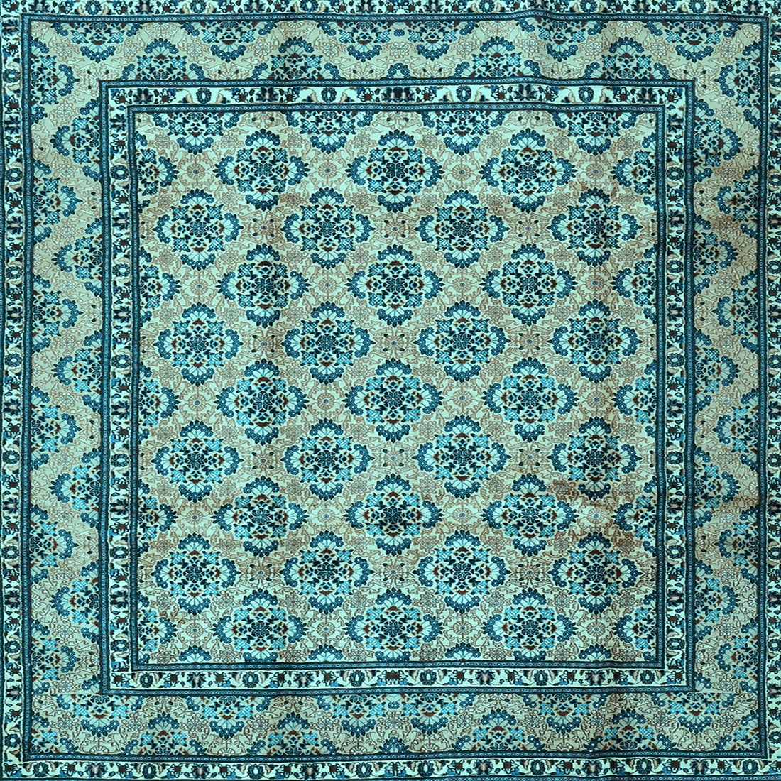 Ahgly Company Indoor Square Persian Light Blue Traditional Area Rugs, 5 ...
