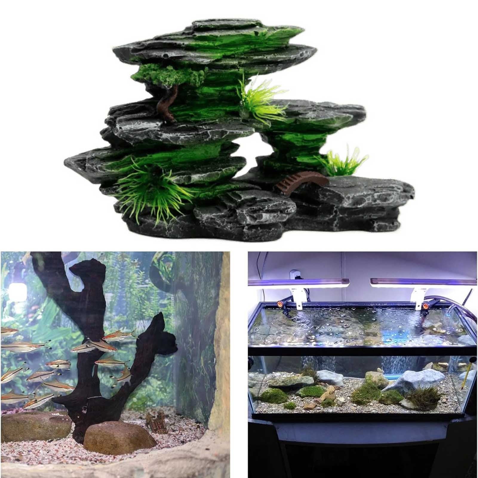 Fish Tank Aquarium Ornaments Rockery Decor,Mountain View Aquarium Ornament, Large Fish Tank Decorations