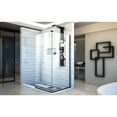 thumbnail image 4 of DreamLine Linea Two Adjacent Frameless Shower Screens 34 in. and 30 in. W x 72 in. H, Open Entry Design in Satin Black, 4 of 11