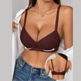 thumbnail image 6 of gbyLJF Womens V-Neck Sports Bra Solid Color Bra Wireless Workout Bralettes No Underwire Everday Bra, 6 of 8
