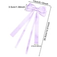 thumbnail image 2 of Elegant Bow Hair Accessory for Girls and with Flowing Ribbon Ties Headband for Everyday Wear and Seasonal Styling, Purple, 2 of 3