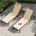 thumbnail image 7 of FHVIT Aluminum Chaise Lounge Chair Outdoor, Foldable Assemble-Free Patio Lounge Chair with 5 Adjustable Backrest for Poolside Beach Lawn  Lounge for Tanning Poolside Yard Deck Chairs Flaxen, 7 of 7