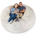 thumbnail image 3 of Jaxx  Gigantic Mega Saxx Bean Bag Chair and Lounger For Adults Padded Microvelvet - Beige Large, 3 of 5