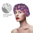 thumbnail image 5 of red Skull flower Shower Cap, Reusable Bath Hair Hat for all Hair Lengths Hair Cover with Elastic Band Double Waterproof Layers Bathing Hat, 5 of 5