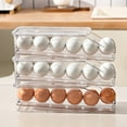 thumbnail image 3 of Transparent Egg Storage Box - Rolling  Multi-layer Stacking  Drawer Type  Timer Slots  Refrigerator Organizer, 3 of 8