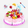 thumbnail image 3 of Juguetes de Comida de Juego de Roles Sunnimix pastel de cumpleaños rosa, 3 of 8