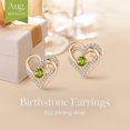 thumbnail image 2 of Pendientes de tuerca de plata de ley 925 con piedra natal, joyería para mujer, chapado en oro blanco/rosa, San Valentín, Navidad, aniversario, cumpleaños, joyería, regalos para él, 2 of 5
