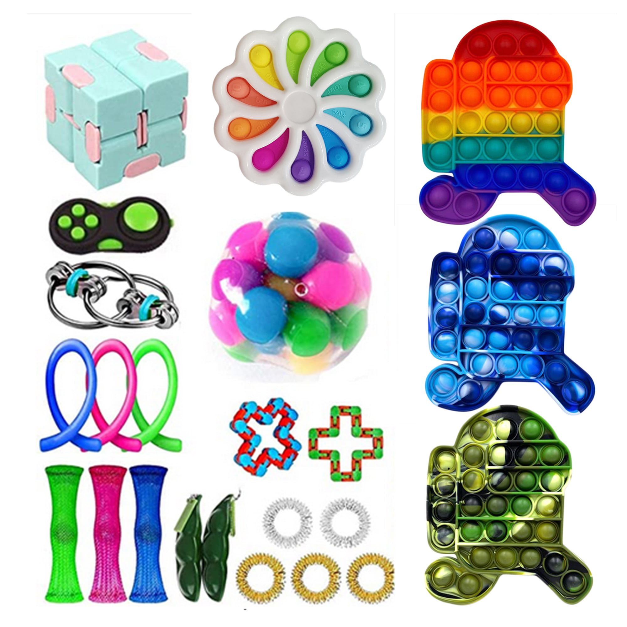 30 Pack Fidget Toys Set Sensory Tools Bundle Stress Relief Hand Kids Adults Toys 