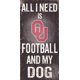 thumbnail image 1 of Fan Creations C0640 Cartel de fútbol y mi perro de la Universidad de Oklahoma, negro/blanco/rojo, 6.0 x 12.0 in, 1 of 1