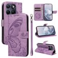 thumbnail image 2 of Wallet Case for Motorola Edge 70 Fusion Embossed Butterfly with Strap & Stand Purple, 2 of 5