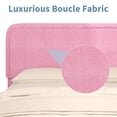 thumbnail image 6 of 4 EVER WINNER Queen Size Bed Frame, Modern White Bed Frame with Headboard, Boucle Fabric Upholstered Bed Frame, Soft Curved Headboard, Pink, 6 of 8