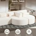thumbnail image 5 of 144" Oversized Couch, Modular Sectional Sofa with 2 Chaise Lounge and 5 Pillows, Modern Curved Sofa Set, Free-combined Sofa Couch for Living Room, Beige, 5 of 9
