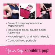Hollywood Fashion Secrets Fashion Tape Strips, Double-Sided Body and Cloth Tape, Clear, 36 Count