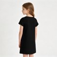 thumbnail image 4 of Grblisyd Girls Dress Crew Neck Short Sleeve Casual Dress Kids Summer Solid Color Loose Midi Dress with Pockets, 4 of 6