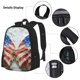 thumbnail image 3 of Disketp Patriotic Butterfly Floral Mochila Estampada de Gran Capacidad con Lonchera y Estuche, Set de 3 Piezas para Estudiantes, 3 of 7