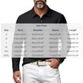 thumbnail image 5 of Men's Linen Shirts Long Sleeve Polo-Collared Button Solid Color Shirt Versatile Breathable Casual Business Tees (L, Black), 5 of 5