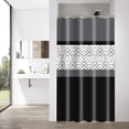 thumbnail image 4 of Narrow Size Stall 36"x72" Modern Farmhouse Shower Curtain Set for Bathroom with Hooks Grey Black White Boho Bath Curtain Abstract Plaid Water Repellent Polyester Shower Curtain Trim, 4 of 6